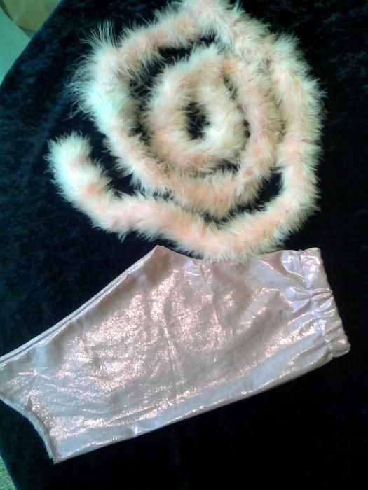 Розов лот от чанта-кученце, нова копринена поличка"H&M", марабу и клин