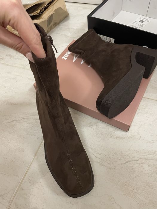 Кафяви велурени боти Tendenz