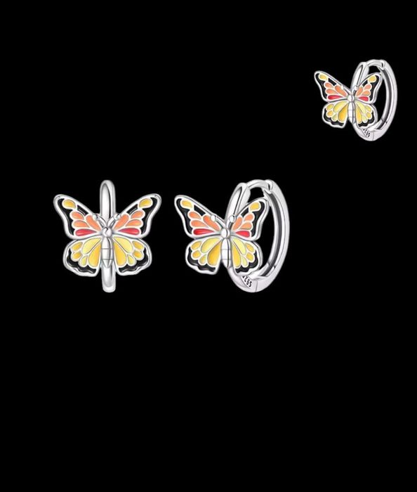 Pre order Сребърни обеци пеперуди колекция"Butterflies"/romantic yello