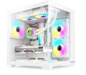 Carcasa Pro Gaming Ambra White, Cube Tower, M-ATX, fara sursa, 5x ARGB