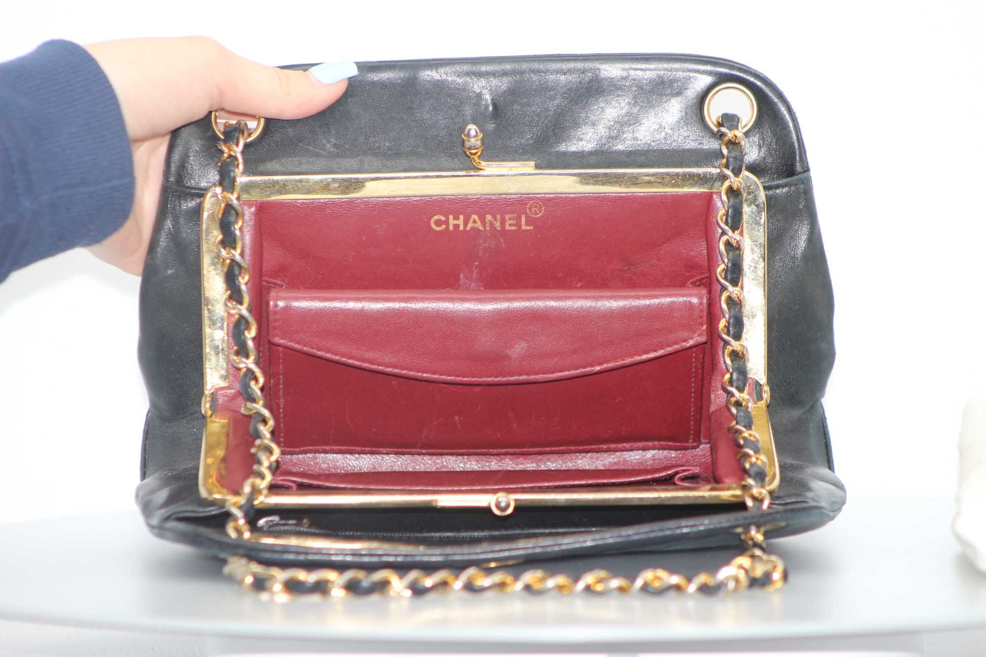 Geanta Chanel Vintage Scalop Escalop v-stitch piele CC