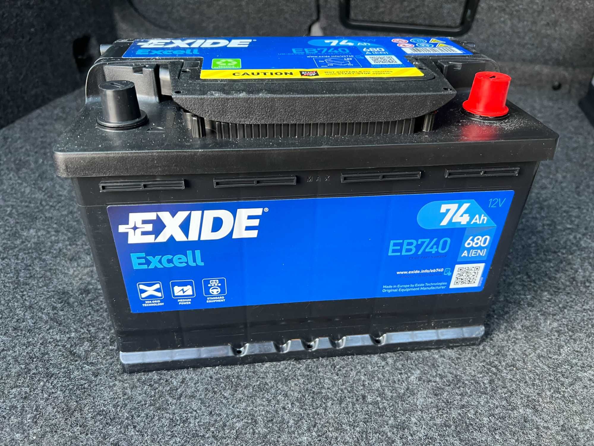 Baterie acumulator auto Exide Excell 74Ah 680a EB740 12V * noua* 2023