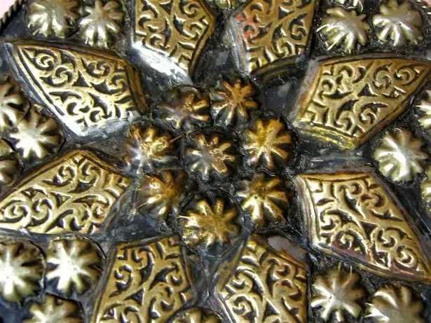 Centru masa, platou Tuareg Berber, alama placata argint, colectie