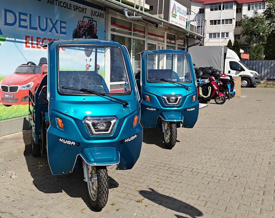 Triciclu Electric KUBA cu Bena tip Cargo 700 Kg si Cabina, CIV Cadou