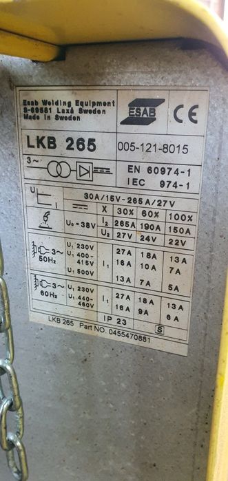 Aparat de sudura ESAB 265 amperi