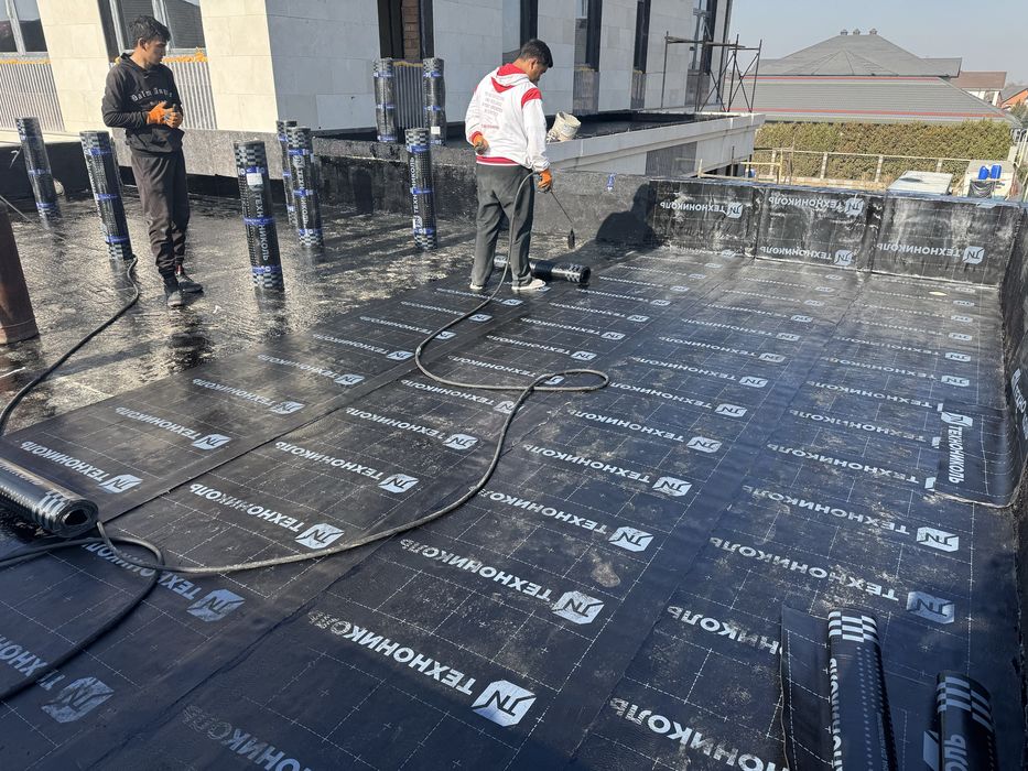 Гидроизоляция фундамента , Монтаж кровли