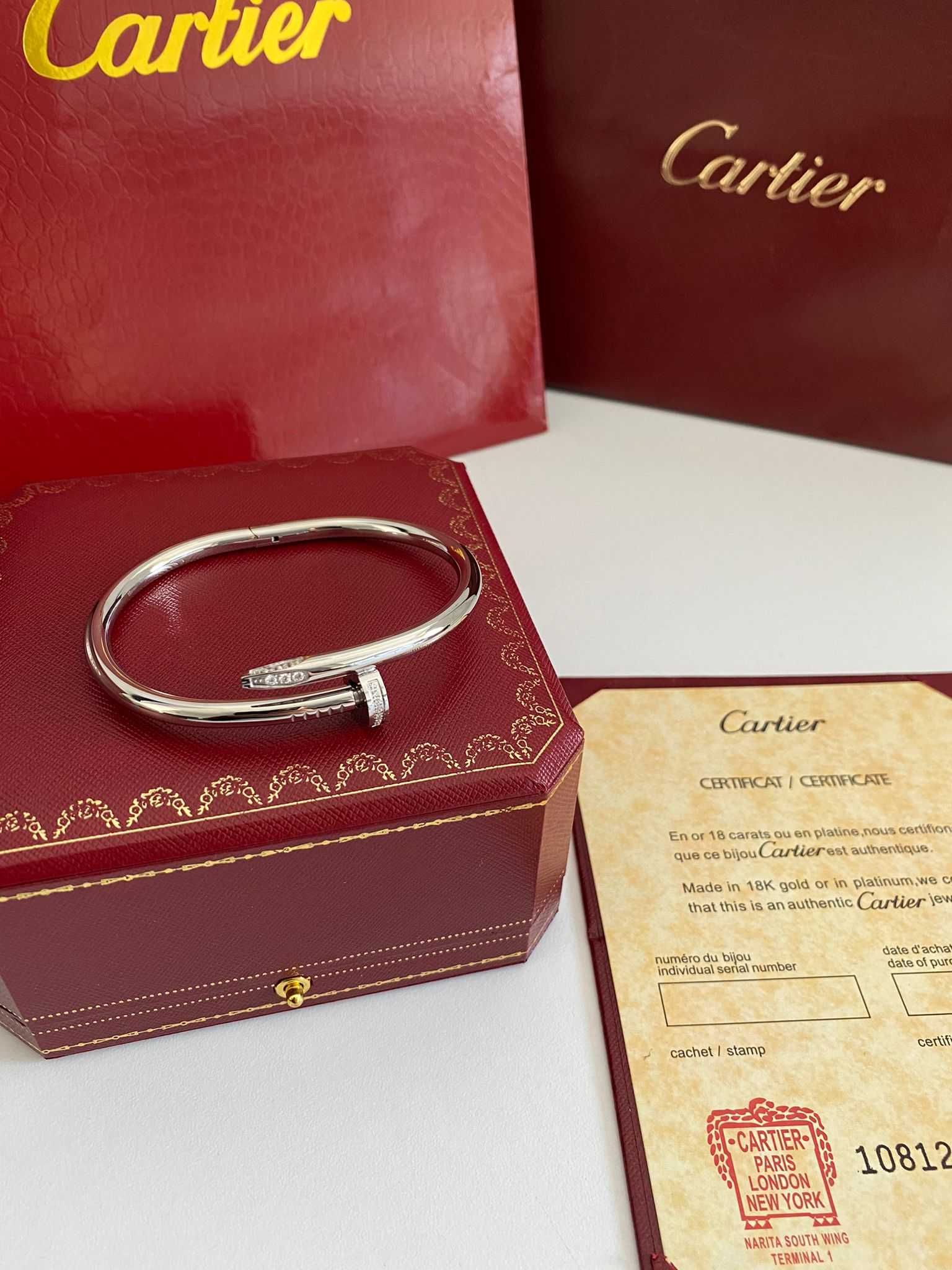 Brățară Cartier Cui 22 aur alb 750 cu diamante