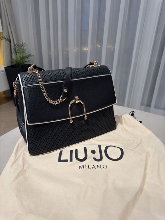 Кожена черна чанта Liu Jo