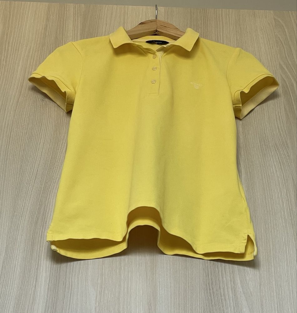 Tricou polo GANT galben pal