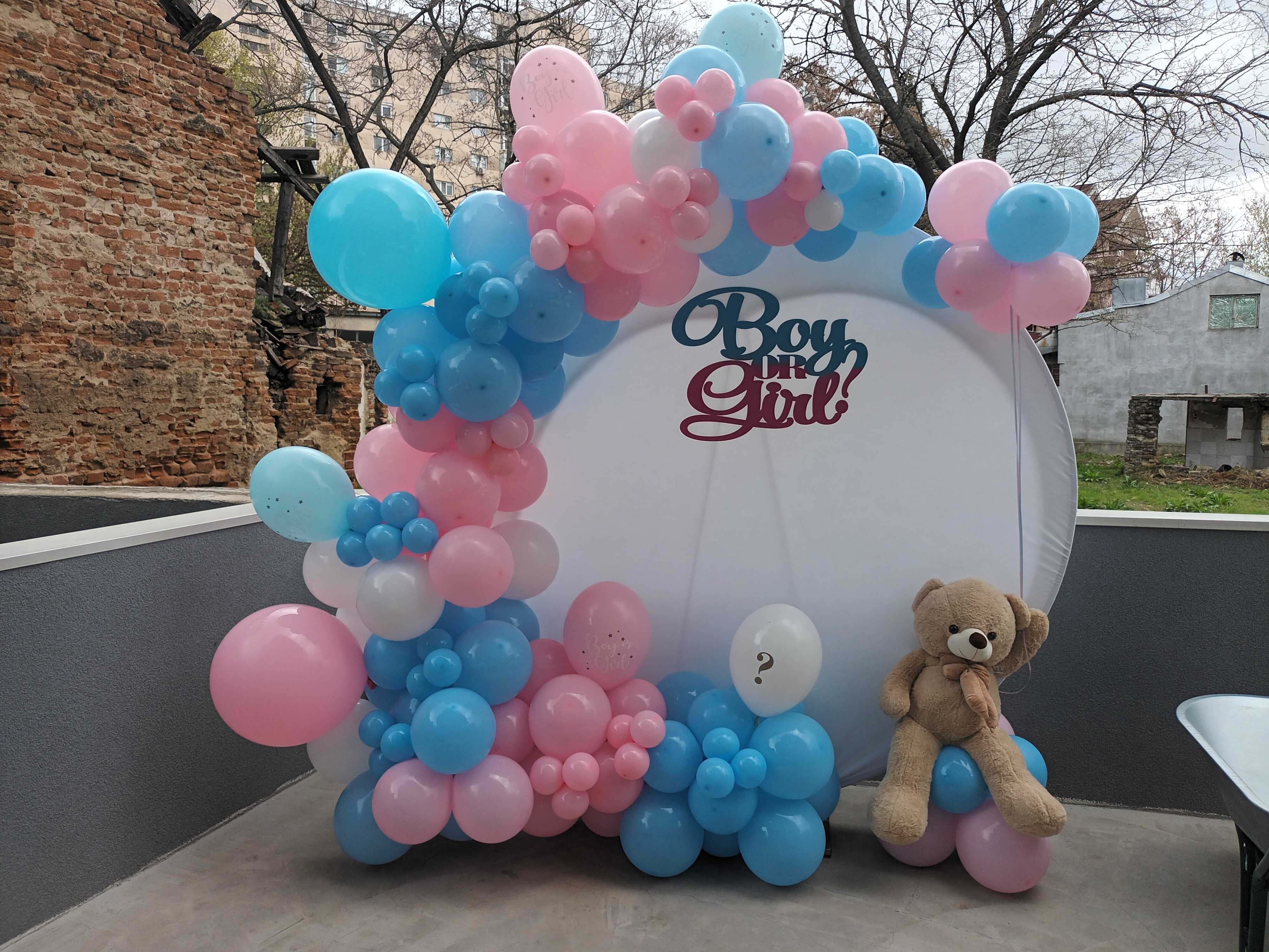 Aranjamente baloane majorat/botez/gender reveal/aniversare Photocorner