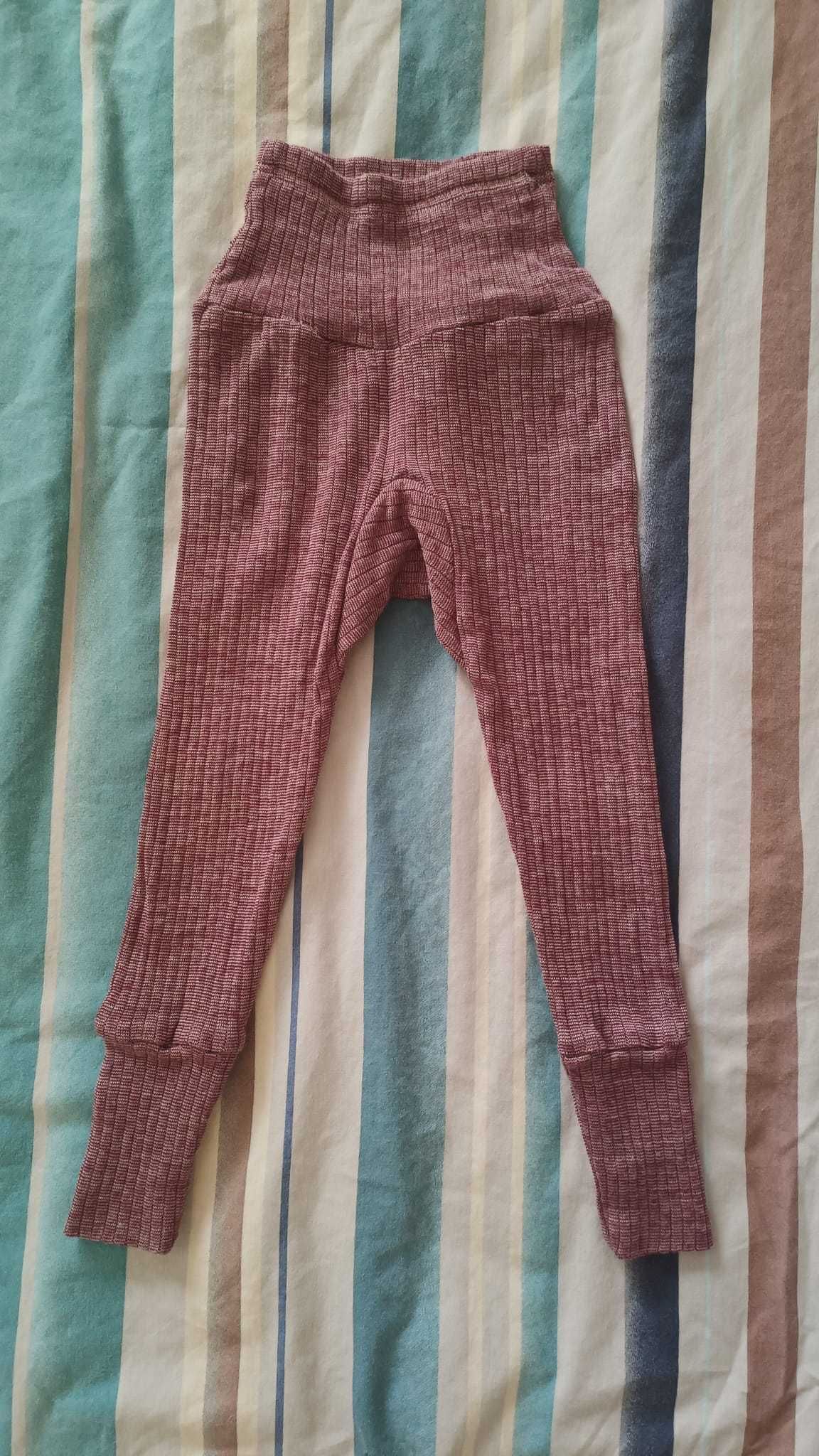 Pantaloni comozi seamless din lână, mătase și bumbac Cosilana 74/80