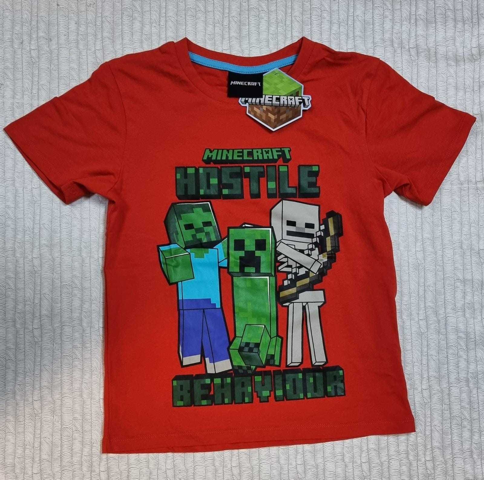 Tricou Minecraft ORIGINAL Hostile Behaviour 5-12 ani + Bratara CADOU !