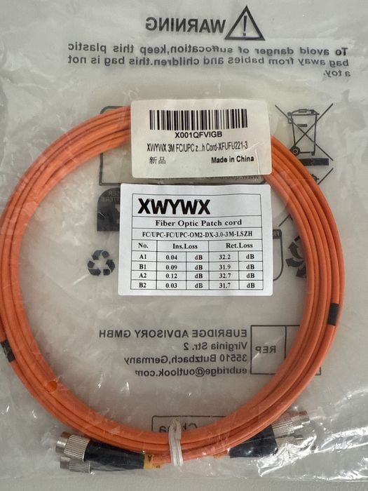 Cablu patch fibră optică 3m OM2/OM3 SXDX LSZH 3.0mm,duplex,LC FC SC ST