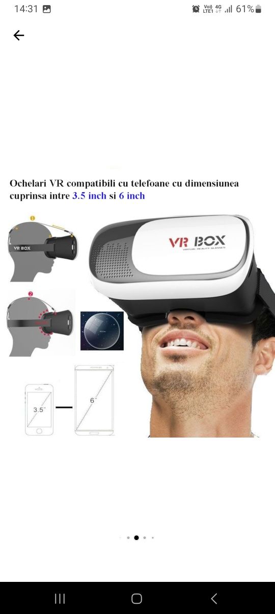 Ochelari VR 3D, noi,  pentru Smartphone