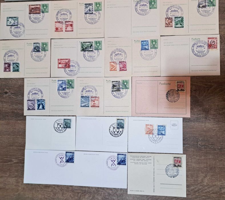 Austria - lot 20 carti postale + circulatii (timbre)