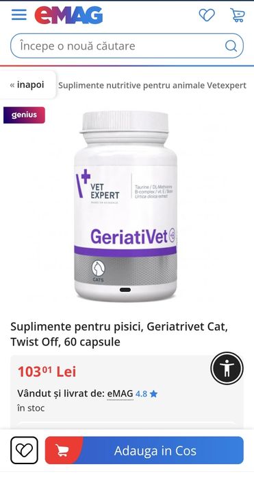 Geriativet VetExpert vitamine pisici