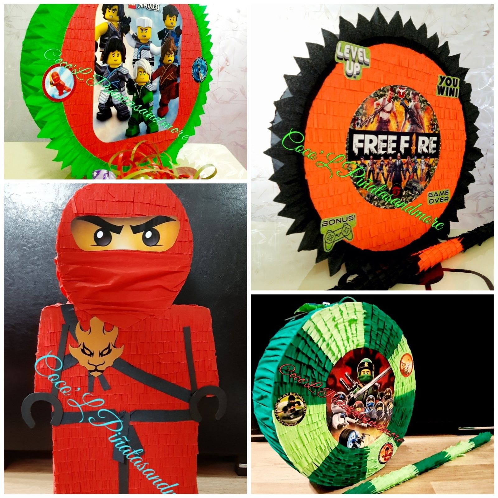 Piñata Minecraft,Pikachu,TNT,Lego,Roblox,FNAF,Batman,Venom