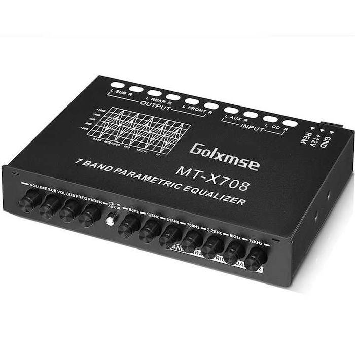 Amplificator auto,reducere zgomot, DSP, 7-Benzi,negru, 18.5x12x3cm,nou