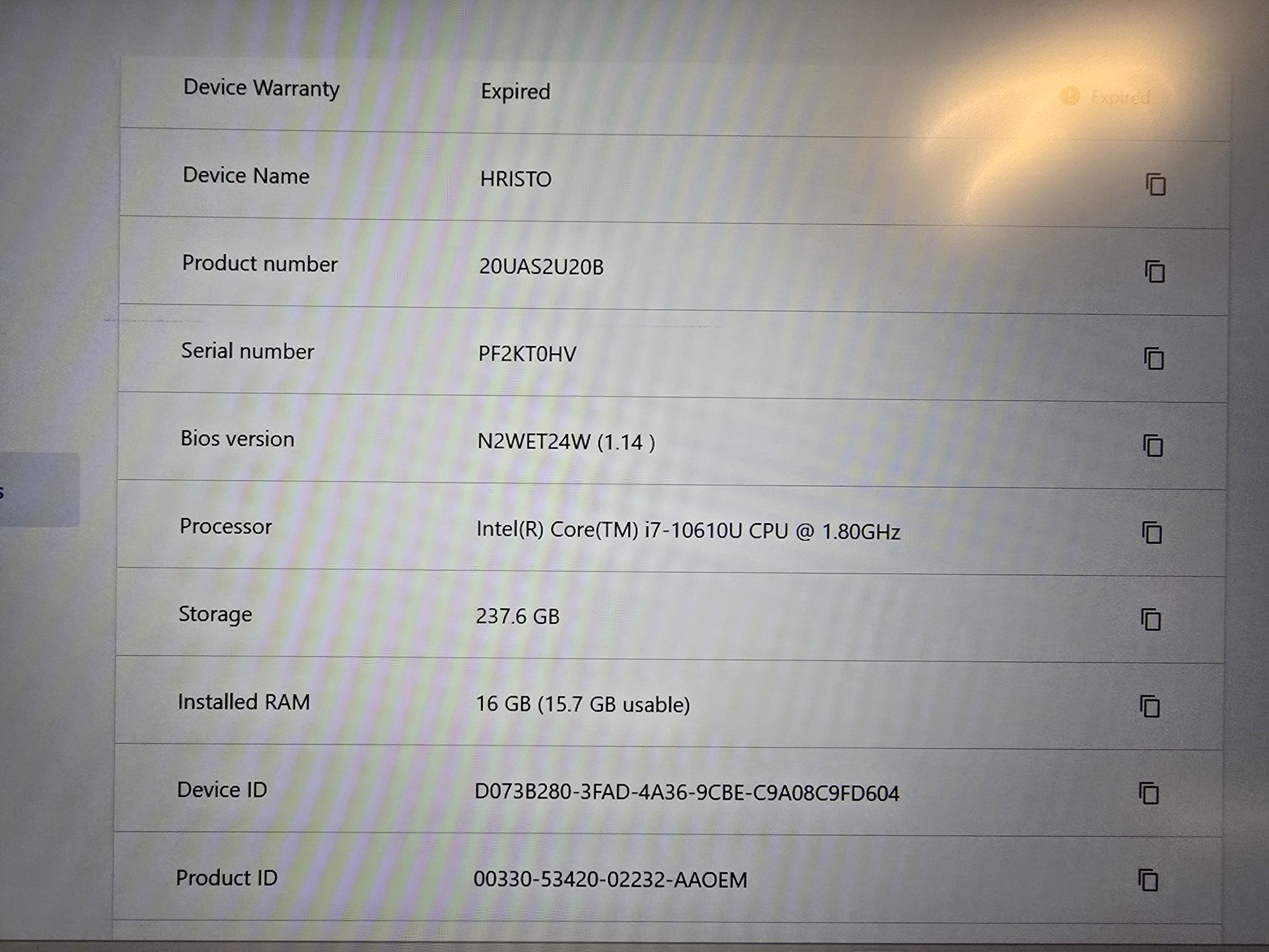 Lenovo X1 Carbon Gen 8 / i7 10th / 16GB Ram / 256 SSD