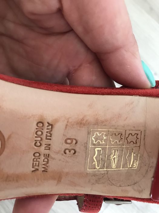 Sandale piele, 39, inaltime toc 8 cm