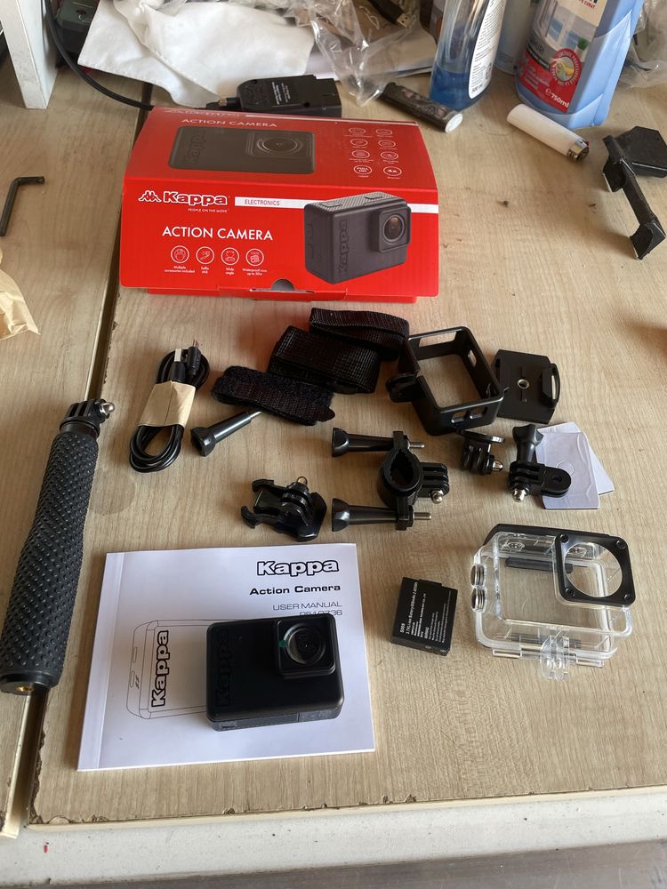 Cameră de acțiune Kappa – Full HD + accesorii complete – Nouă
