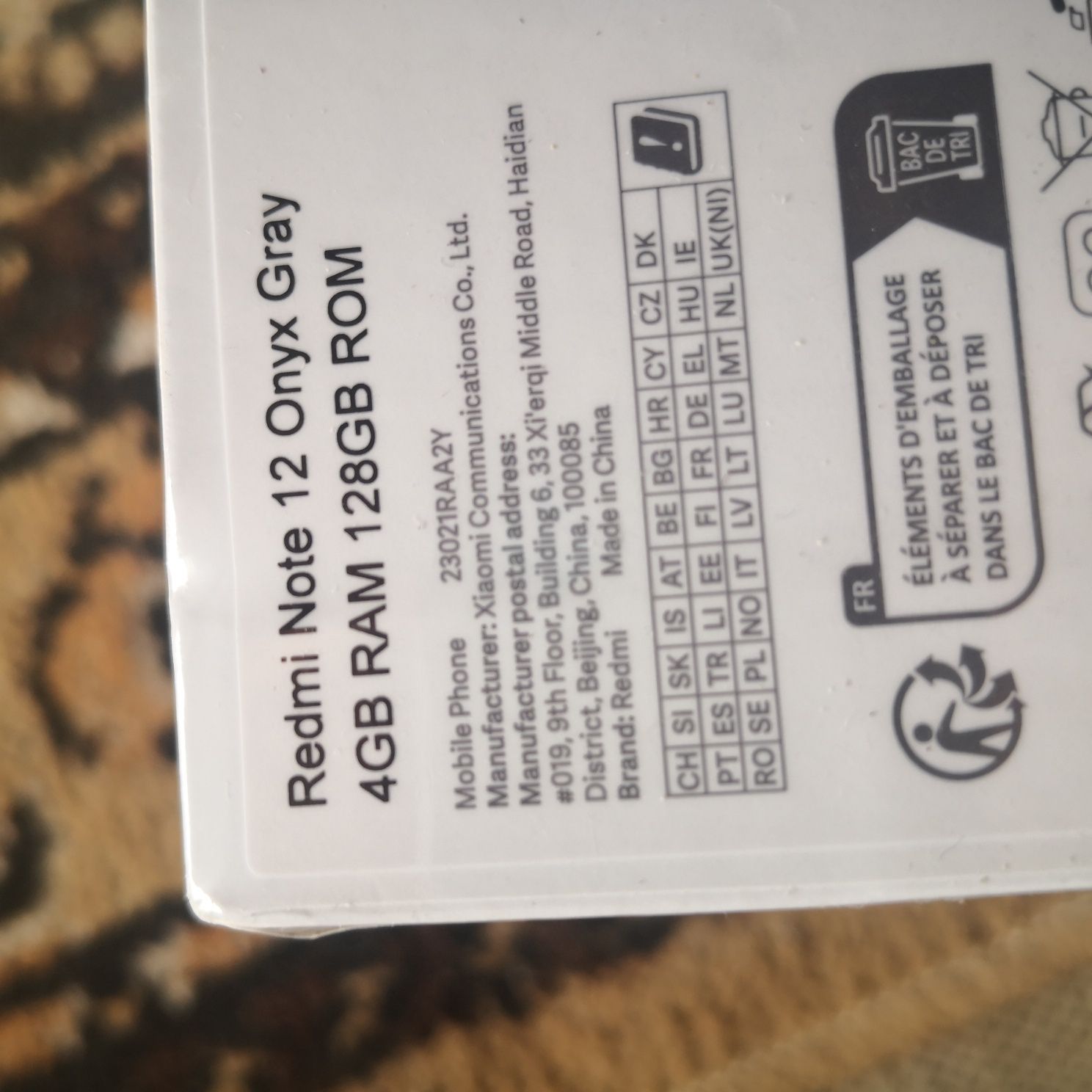 Red Mi 12 note 128gb