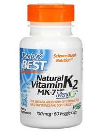 Витамин K2 (MK-7 с MenaQ7), 100 мкг, 60 капсул от Doctor's Best
