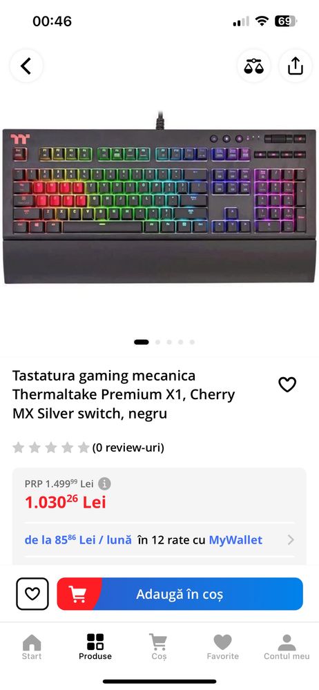 Tastatura mecanica gaming Thermaltake X1 Rgb