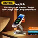 Remax RP-W90 3в1 Док-станция MagSafe 22W для iPhone 16 iWatch AirPods