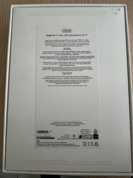 iPad Pro 11" (4th Gen, 2022, M2, 256GB, Wi-Fi)