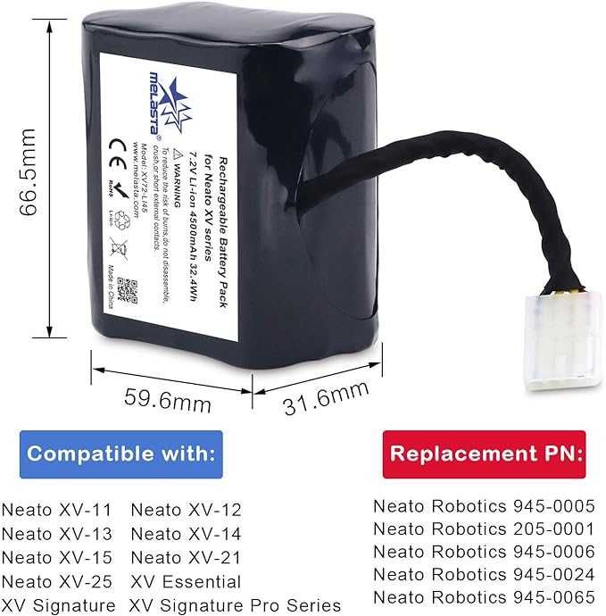 Neato XV батерия 7.2V 4500mAh, 32,4 Wh