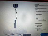 Candelabru 7 braţe, cromat/opal sticlă, 70 cm - IKEA SIMRISHAMN