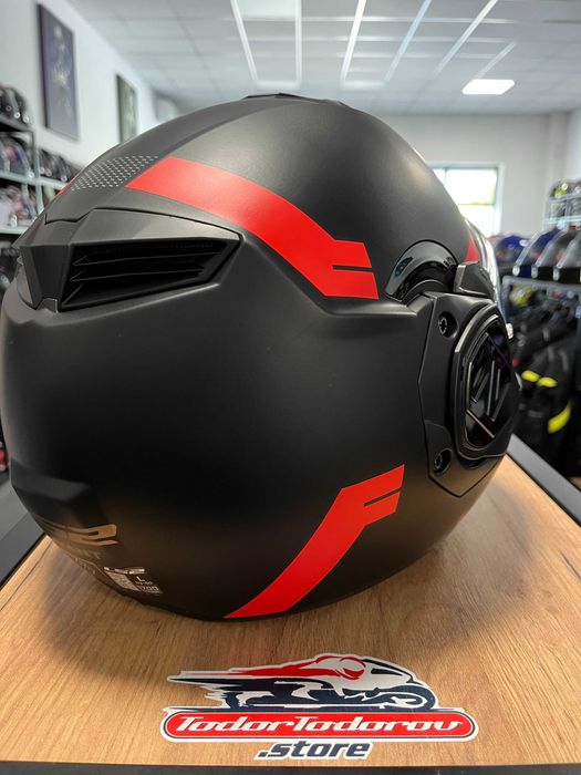 Отваряема мото Каска LS2 Advant FF901 Black/Red ECE 22.06, L,като нова