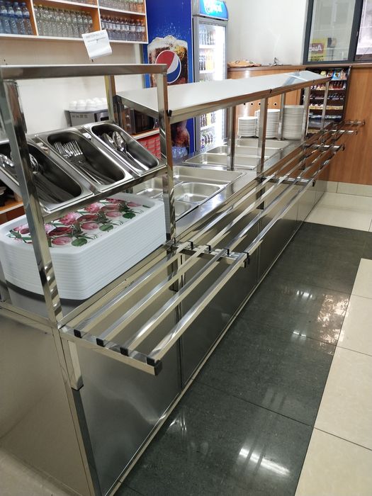 линия раздача, мармит из нержавейки для второго блюд 8 емкостной, дове