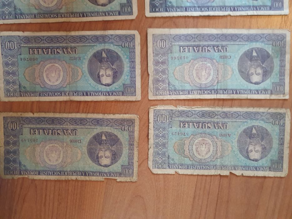 Bancnote una suta lei (X10) si zece lei (X2) -1966