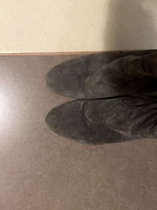 Ботуши от естествен велур тъмно сини и кафяви, номер 39