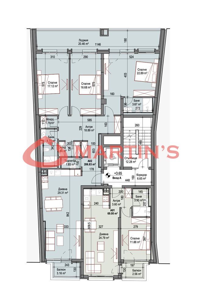 4-стаен в София-Сухата Река площ 207 цена 330928
