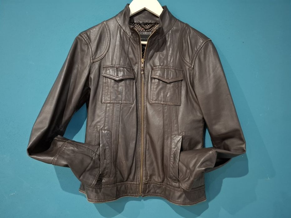 Geaca de piele Mango femei marimea M/L