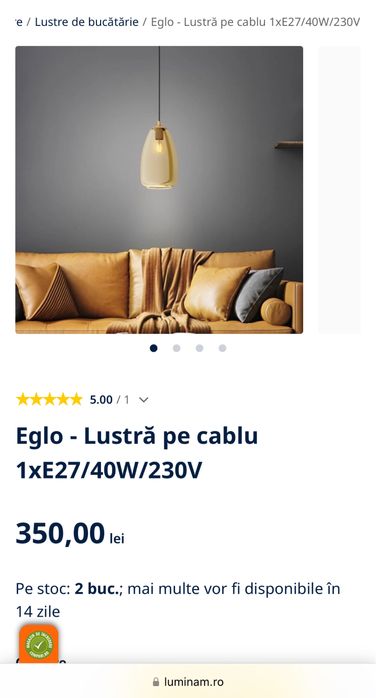 Pendul lustra sticla chihlimbar