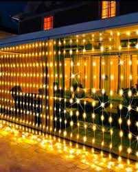 Коледни лампички с функция валящ сняг огромна 3м х 3м завеса за външно