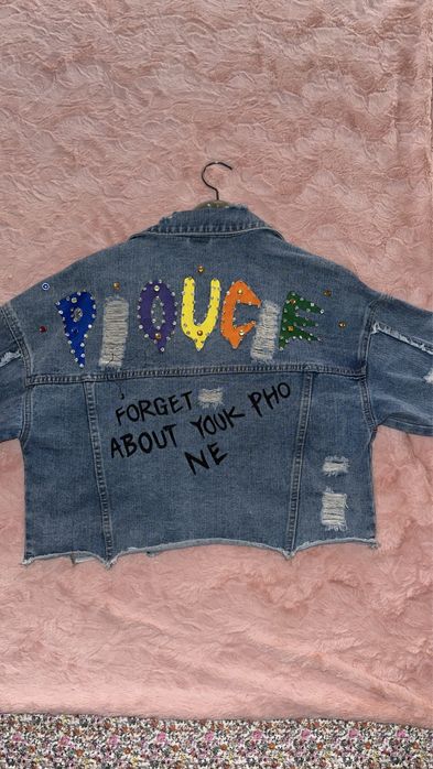 Дънково яке с камъни