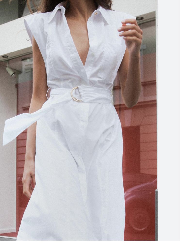 Rochie noua, Zara, alba, midi,XS.