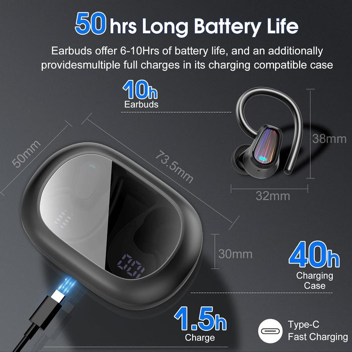 Безжични слушалки OYIB S75 True Wireless Hi-Fi звук, до 40 часа работа