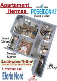 Apartament 3 camere in complexul imobiliar Poseidon #2 din Eforie Nord