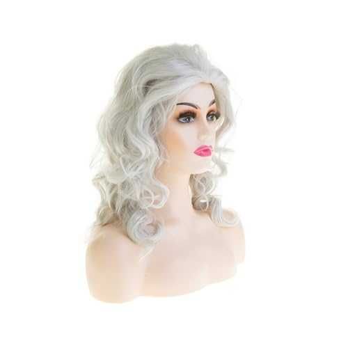 Нова коса Вълниста сива перука за парти косплей естествен вид комфорт