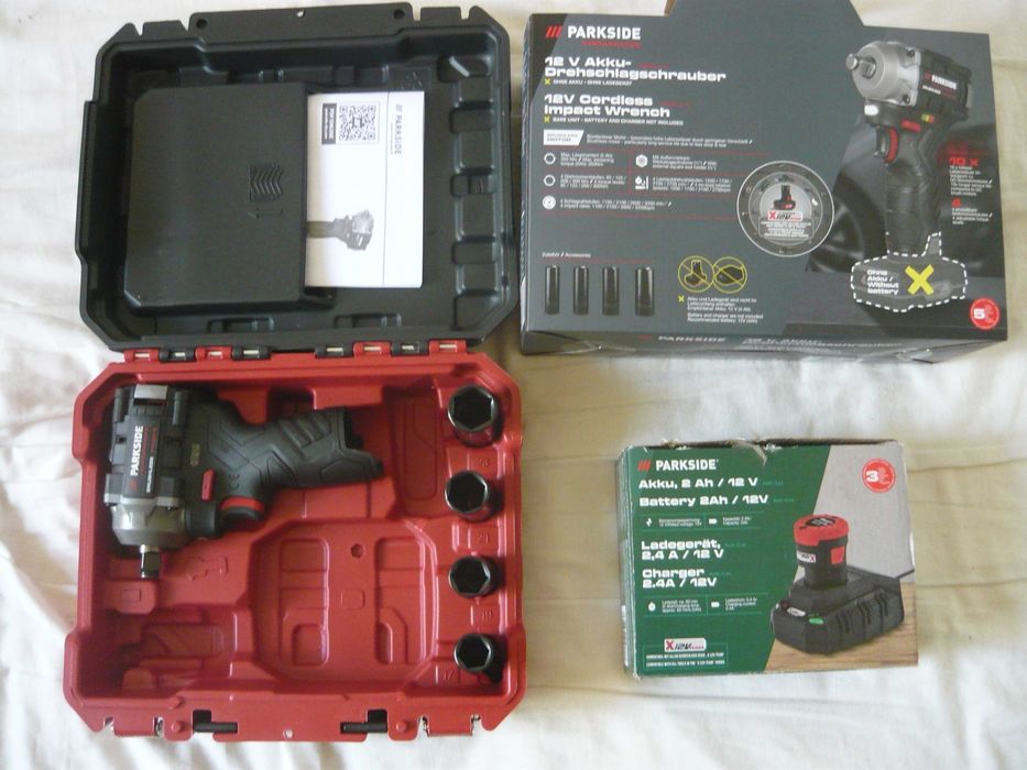 Autofiletantă bormașină pistol impact Parkside negru pe acumulator NOU