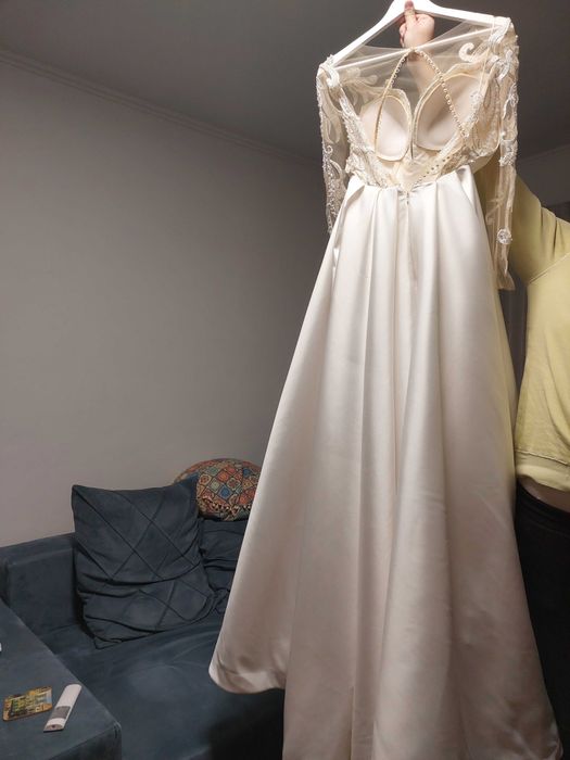 Vand rochie mireasa din tafta de matase+voal - Brand Christina Andrei
