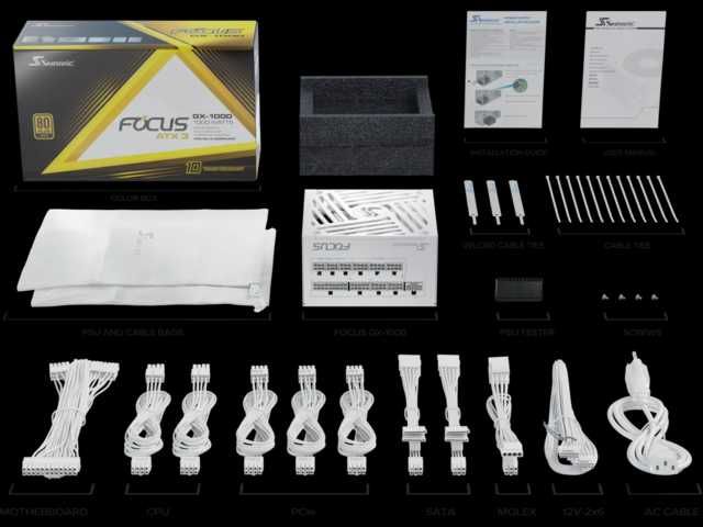 /Захранване/ Seasonic Focus GX1000W V4 White 80+ Gold ATX3.1(ГАРАНЦИЯ)