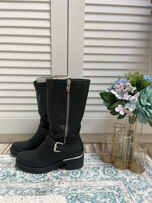 Cizme piele imblanite Anna Cori