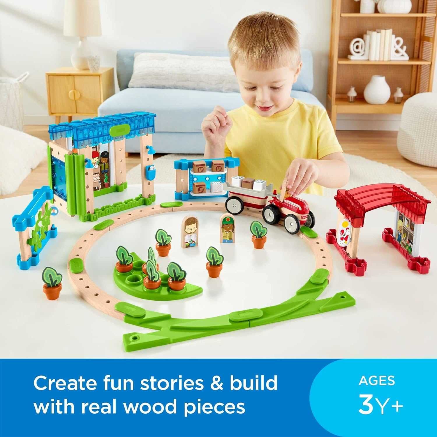 Set din lemn Fisher Price Construieste in jurul orasului 75/p